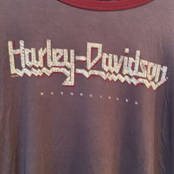 Women's Harley-Davidson Motor Cycles Short Sleeve Bling Top Size XL - Picture 2 of 6